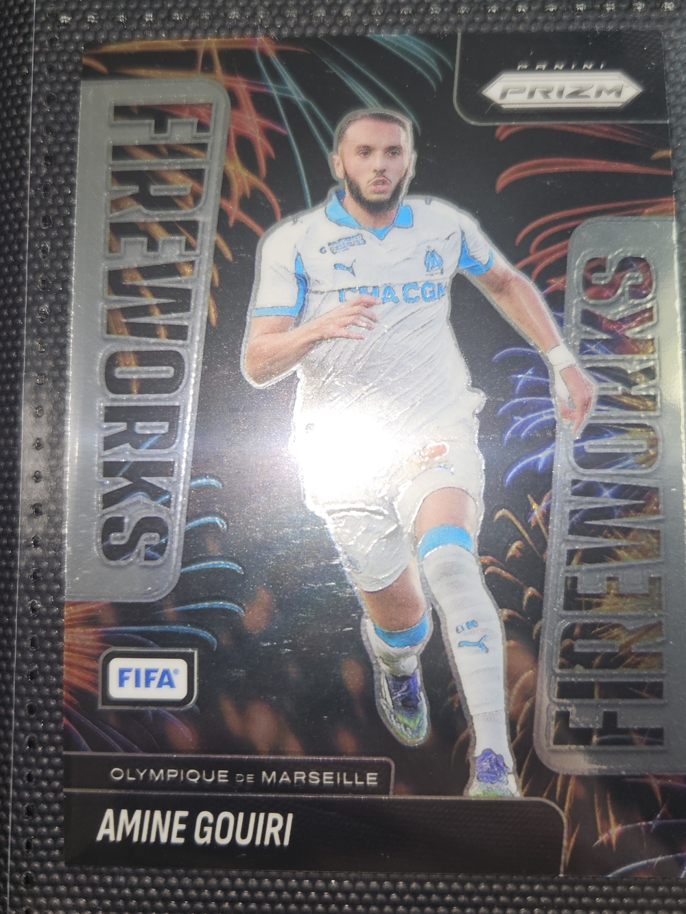 Panini Prizm Amine Gouiri White and Blue Football Card
